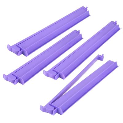 LaRandom 4 Pcs 18.7 Inch Purple Acrylic Mahjong Tile Racks with Pushers for Game Night American Mahjong Racks Tile Set for Mah Jong Lovers and Beginners