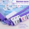 LaRandom 4 Pcs 18.7 Inch Purple Acrylic Mahjong Tile Racks with Pushers for Game Night American Mahjong Racks Tile Set for Mah Jong Lovers and Beginners view 4