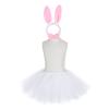 4PCS Easter Bunny Dress up Kids, Bunny Ear Headband + Bowtie + Tutu Skirt + Pom Pom Cosplay (Pink, 5-6 Years) view 3