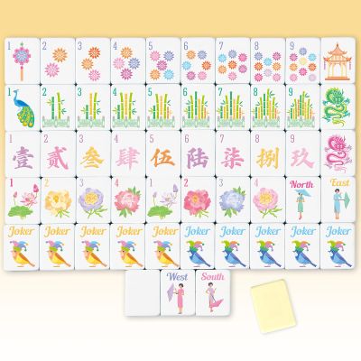 Arrowbash 160 Pcs American Mahjong Tiles Set Only, 1.2 Inch American Mahjong Tiles Game with 8 Different Hand Carved Patterns for Mah Jong Social Games, Beginners, Mah Jong Lovers (Yellow)