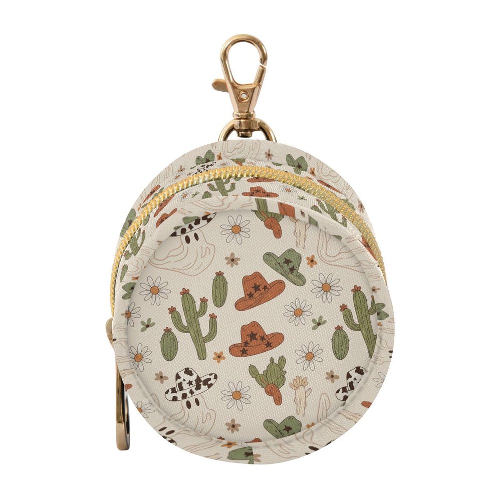 Western Cactus Beige Print Pacifier Case for Travel Clip-On Pacifier Holder Baby Storage Pouch for Stroller Diaper Bag Baby Essentials