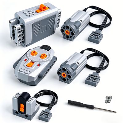 5in1 Building Blocks Motor Kit, Powerful Motor Set with Advanced Remote Control Functionality, Wide Compatibility with Most Stud-Based Construction Bricks
