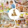 12-Piece Easter Bunny Cake Toppers, 2.4x1.9 Inch Animal Insert Picks With Retro Design, Cupcake Decorations For Birthday Party Spring Desserts, DIY Baking Supplies, Festive Cupcake Toppers view 4