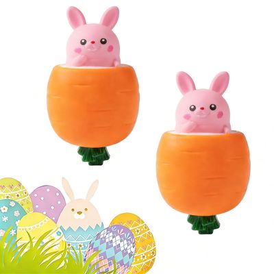 2026 New Easter Basket Essentials, Squeeze Carrot Doll Pop-Up Carrot Bunny, Carrot Rabbit Fidget Novelty Easter Gift ADUParty Favor for Easter Basket Stuffers (8, Pink)