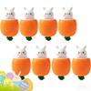 2026 New Easter Basket Essentials, Squeeze Carrot Doll Pop-Up Carrot Bunny, Carrot Rabbit Fidget Novelty Easter Gift Party Favor for Easter Basket Stuffers (8, White) view 1
