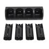 Dpofirs 4 in 1 Remote Controller Charger Dock Station with 4X 2800mAh Batteries, LED Display & 4.9ft USB Cable for Gaming Consoles, ABS Material (Black) view 1