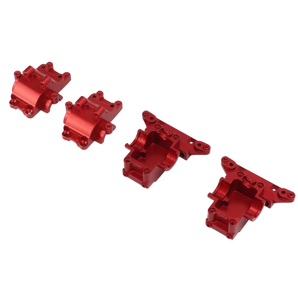 Alomejor Aluminum Alloy Front and Rear Gear Box Protect Gears with Differential Housing for LaTrax Teton (Red)