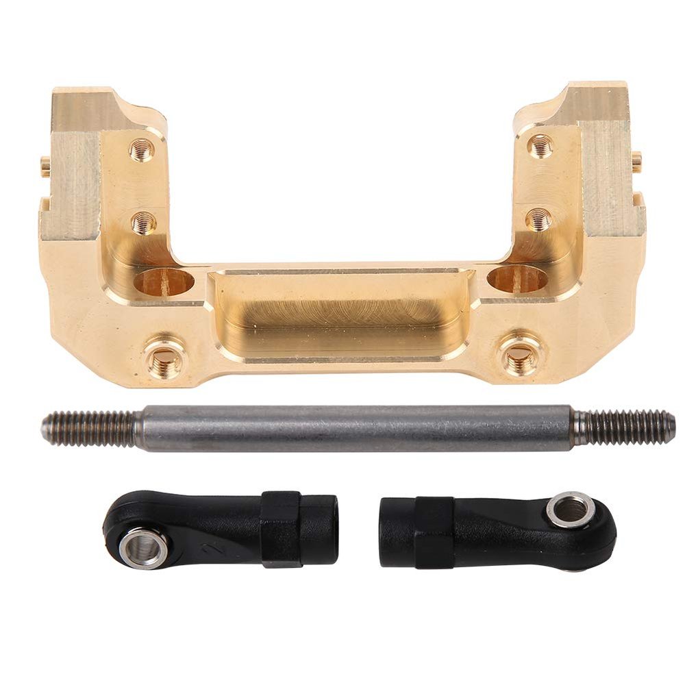 1/10 Scale RC Crawler Front Bumper, Brass Durable, Bumper Bracket Set Tie Rod Assembly for Off-Road Racing Enthusiasts and Hobbyist Crawling Scenarios