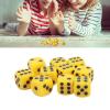 Alomejor 30PCS Plastic Dice Set, Round Corners Dice for Table and Board Games 16MM 6 Sided (Yellow) view 3