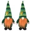 2pcs Irish Gnomes Plush, St Patricks Day Gnome Ornament, Faceless Good Luck Gnome Decor with Long Beard, Green Cloth Gnome for Home Table Sofa Decoration (Men's Green Leaf Festival Doll) view 1