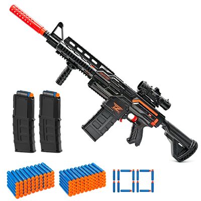 Electric Automatic Toy Gun for Toy Guns Sniper Soft Bullets [Shoot Faster] Burst Soft Bullets Toy Foam Blasters & Guns with 100 Nerf Sniper Darts, Gifts for Kids Boys