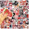 100Pcs Cute Aesthetic Girls Stickers, Trendy Y2k Aesthetic Downtown Stickers for Water Bottles, Waterproof Vinyl Decals for Laptop Kindle Scrapbook Computer(BlackRed) view 2