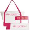 Bornerwhite 3 Pcs Empty Mahjong Bag Sets for Tiles and Racks Mahjong Tote Bag with Embroidered for American Mahjong Storage Game Night Mahj Accessories(Hot Pink) view 1