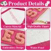 Bornerwhite 3 Pcs Empty Mahjong Bag Sets for Tiles and Racks Mahjong Tote Bag with Embroidered for American Mahjong Storage Game Night Mahj Accessories(Hot Pink) view 4