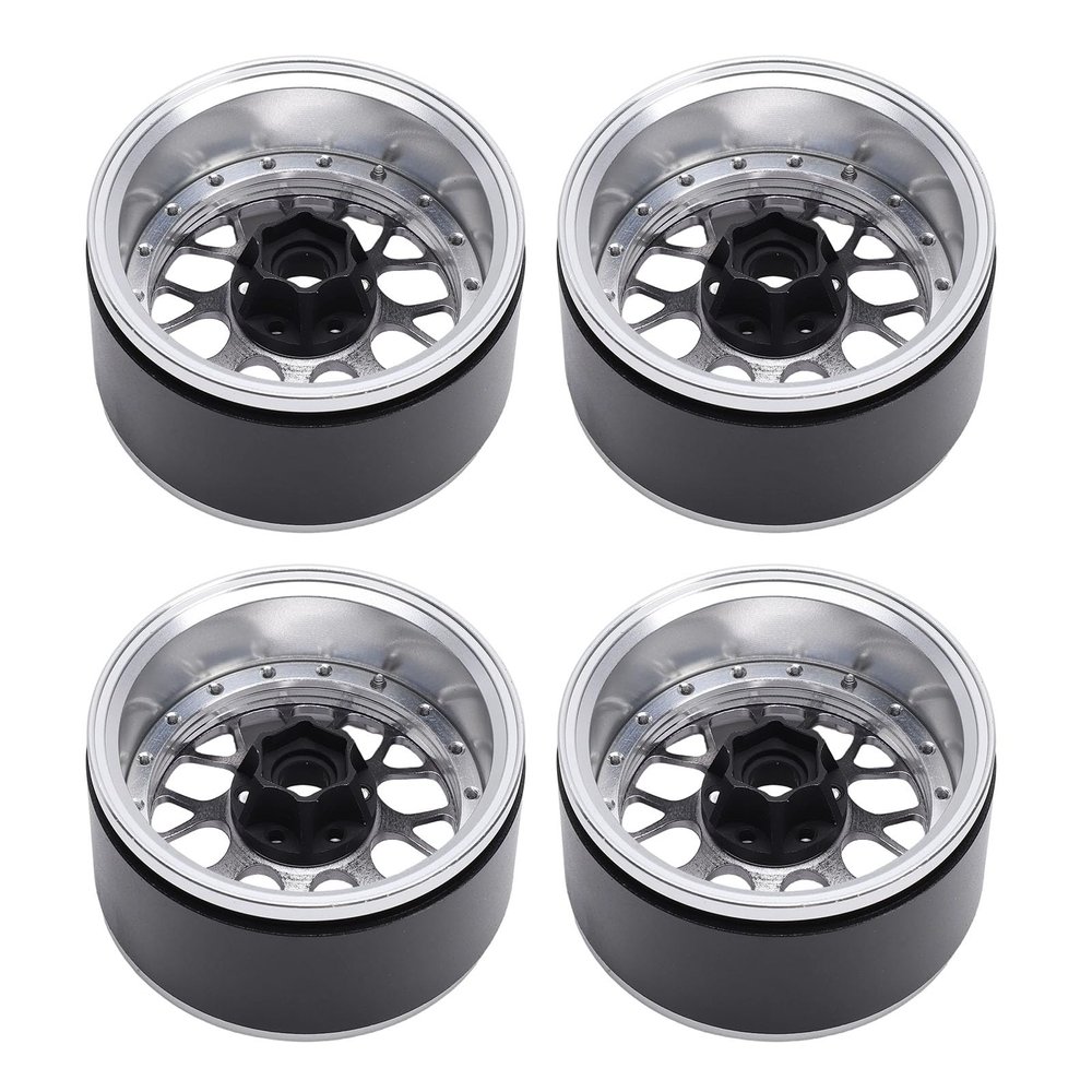 2.2 Beadlock Wheels, High Grip Tires Aluminum Alloy RC Crawler Wheel Rims, 1/10 Scale Off-Road Traction for Remote Control Enthusiasts and Off-Roading Scenarios