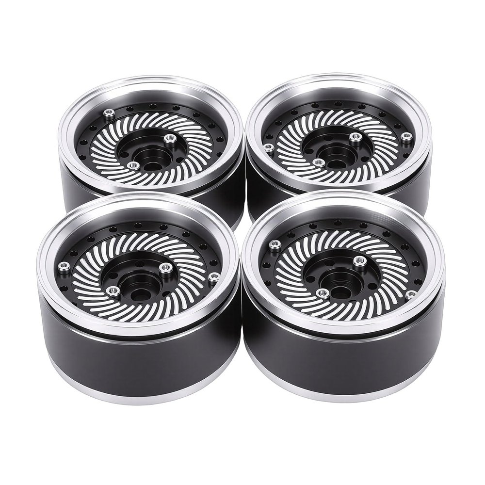 1.9 Inch RC Wheels,Upgrade All Terrain Performance,Aluminum Alloy Rims for 1/10 Scale Crawler Vehicles Off-Road Enthusiasts Racing and Trail Exploration