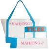 Bornerwhite 3 Pcs Empty Mahjong Bag Sets for Tiles and Racks Mahjong Tote Bag with Embroidered for American Mahjong Storage Game Night Mahj Accessories(Blue) view 1