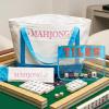 Bornerwhite 3 Pcs Empty Mahjong Bag Sets for Tiles and Racks Mahjong Tote Bag with Embroidered for American Mahjong Storage Game Night Mahj Accessories(Blue) view 3