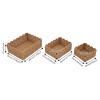 3 Pcs Scalloped Rattan Baskets, Woven Wicker Storage Baskets for Organizing, Scalloped Edge Baskets for Nursery, Bathroom, Medium, Large, Small, Rectangular view 4