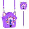 for Bitzee Doghouse Interactive Digital Pet Silicone Case with Lanyard,Full Protective Case Cover with Doghouse Bitzee Virtual Electronic Pets-Purple view 1