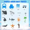 TGJH Ocean Theme Flexible Race Car Tracks for Kids, Birthday Gift for Boys Age 3 4 5 6 7 Years Old, 240+ PCS Buildable Car Track Playset with Shark Tunnel and Sea Creature Accessories view 2