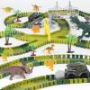 TGJH Dinosaur Race Car Track Toys for Kids, Birthday Gifts for 3 4 5 6 7 Year Old Boys Girls, 255+ PCS Dinosaur World Adventure Building Playset with Flexible Track, DIY A Dinosaur World Road Race view 1