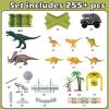 TGJH Dinosaur Race Car Track Toys for Kids, Birthday Gifts for 3 4 5 6 7 Year Old Boys Girls, 255+ PCS Dinosaur World Adventure Building Playset with Flexible Track, DIY A Dinosaur World Road Race view 2