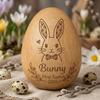 Personalized Musical Easter Eggs, mmm, Personalized Wooden Egg Shaker, First Easter Gifts, Engraved Musical Egg Shaker, Custom Name, Wooden, 1,6" inches x 2,4" inches, Gift for Toddlers (Egg 2) view 1
