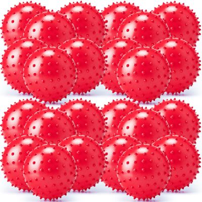 Jerify 24 Pcs Knobby Balls Spiky Sensory Balls Bulk,Red