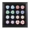 GUSHBIN Poker Chip Display Case for 16 Chips Casino Chips Display Frame for Home Decor Wall Mounted & Tabletop Displaying Souvenir Chips, 9.8" x 9.8" view 1