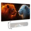 for MTG/TCG Playmat - 28x16 Inch Trading Card Game Mat with Reinforced Stitched Edges,Non-Slip Rubber Base and Free Storage Bag,Large Desk Mat,Fire Ice Lions view 1