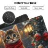 for MTG/TCG Playmat - 24x14 Inch Trading Card Game Mat with Reinforced Stitched Edges,Non-Slip Rubber Base and Free Storage Bag,Large Desk Mat,Cute Christmas Kitten view 3