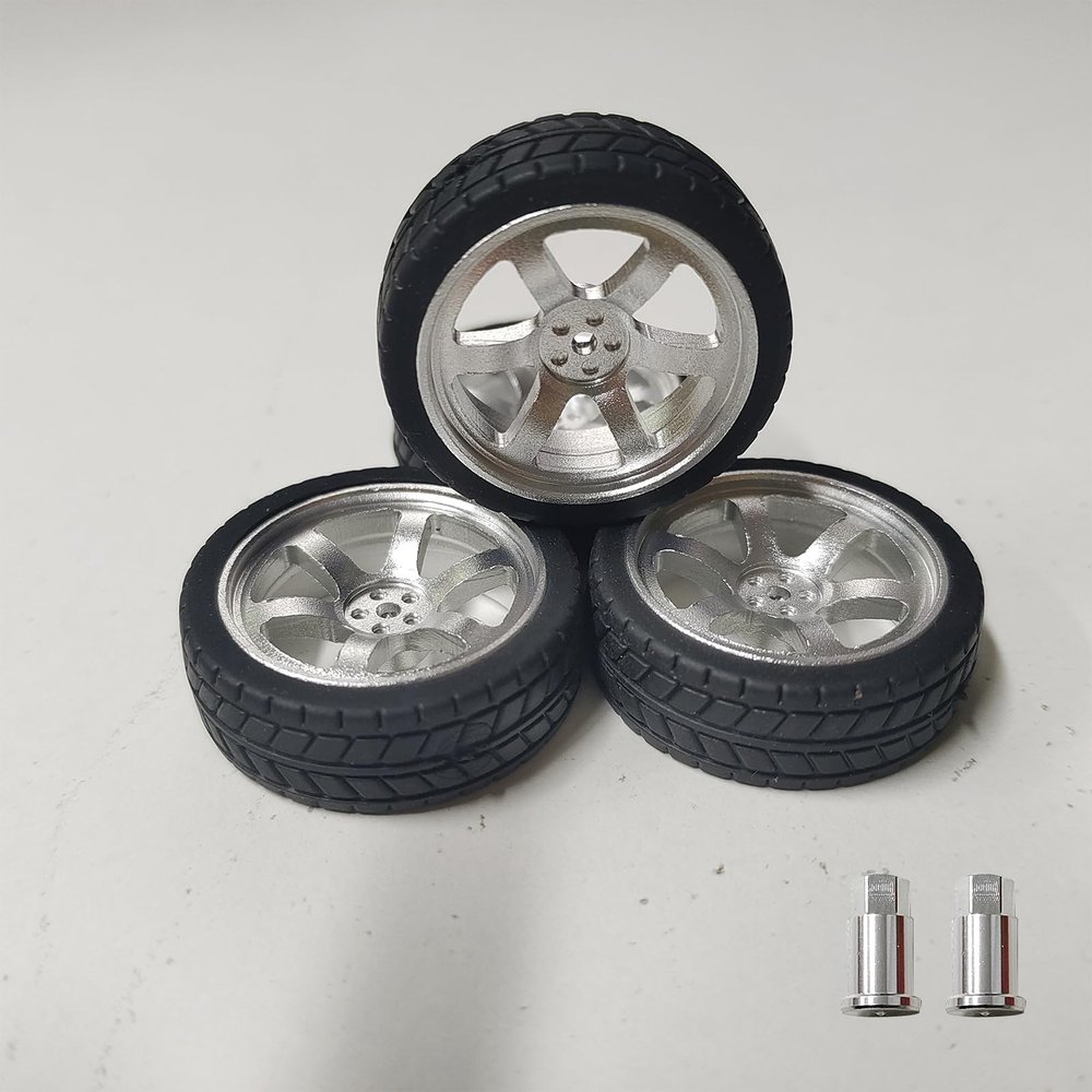 1/18 Scale Metal Tires Set of 4 RC Drift Car Replacement Tires for 1:18 LDRC Series (Racing Tires-MR03S-047)