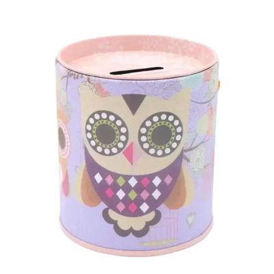 Cute Metal Piggy Bank Coin Box - Mini Tin Jewelry Storage Organizer for Home Decoration(Purple)