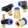 5 Pcs Pneumatic Air Connector Fittings - PC/PCF/SL/PB/PL, 6/8/10/12 Thread, 1/8"/1/4"/3/4"/1/2" Hose/Pipe Quick Connectors(OD4mm-1I8,PCF (5PCS)) view 1