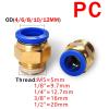 5 Pcs Pneumatic Air Connector Fittings - PC/PCF/SL/PB/PL, 6/8/10/12 Thread, 1/8"/1/4"/3/4"/1/2" Hose/Pipe Quick Connectors(OD4mm-1I8,PCF (5PCS)) view 4