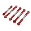 ChiweiJ 5PCS RC Tie Rod Set, 5mm Diameter Aluminum Alloy Tie Link Rods with Shock Absorption for 1/10 Remote Control Car, Heavy Duty Replacement Parts (Red) view 2