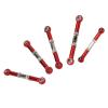 ChiweiJ 5PCS RC Tie Rod Set, 5mm Diameter Aluminum Alloy Tie Link Rods with Shock Absorption for 1/10 Remote Control Car, Heavy Duty Replacement Parts (Red) view 4
