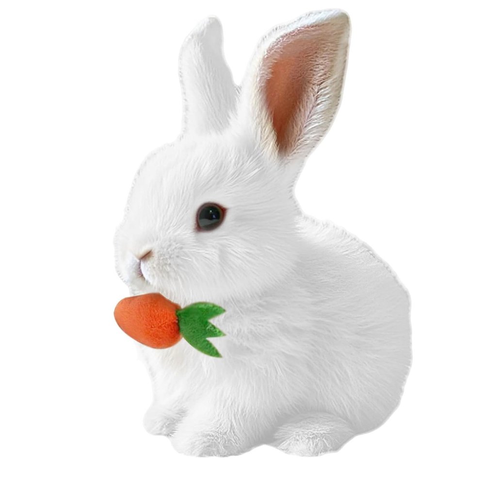 Bunby Realistic Rabbit Toy, 2026 New Easter Realistic Rabbit Toys,Interactive Plush Bunny,Realistic Bunny Can Walk and Talk,Lifelike Movements, Hops,Twitches & Wiggles Ears, Easter Gift (White)