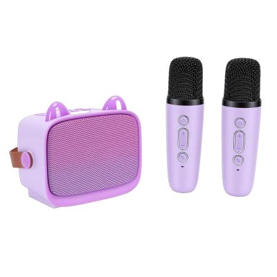 Yctze Mini Karaoke Machine for Kids, 5 Sound Modes Karaoke Machine, Dual Microphone with Double Noise Reduction Technology, Ideal for Kids Home (Violet)