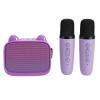 Yctze Mini Karaoke Machine for Kids, 5 Sound Modes Karaoke Machine, Dual Microphone with Double Noise Reduction Technology, Ideal for Kids Home (Violet) view 2
