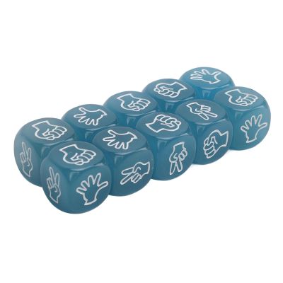 Alomejor Luminous Rock Scissors Paper Dice Set, Lightweight Finger Guessing Dice with Glow in The Dark for Board Game (Blue)