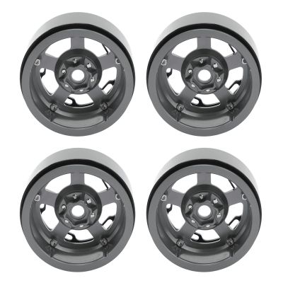 4pcs 2.2in Wheel Hub for 1/10 RC Car, Universal CNC Aluminum Alloy Bead Lock Hubs with High Wear Resistance, Weighted Design for Axial SCX10 Defender (Ti Color)