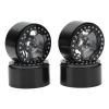 4pcs 2.2in Wheel Hub for 1/10 RC Car, Universal CNC Aluminum Alloy Bead Lock Hubs with High Wear Resistance, Weighted Design for Axial SCX10 Defender (Ti Color) view 2