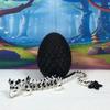Articulated Dragon, 12" White and Black Cherry Blossom Dragon with Egg, 3D Printed Fidget Sress Relief for ADHD, Autism, Relief Anxiety D030-BE view 1