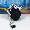 Articulated Dragon, 12" White and Black Cherry Blossom Dragon with Egg, 3D Printed Fidget Sress Relief for ADHD, Autism, Relief Anxiety D030-BE view 2