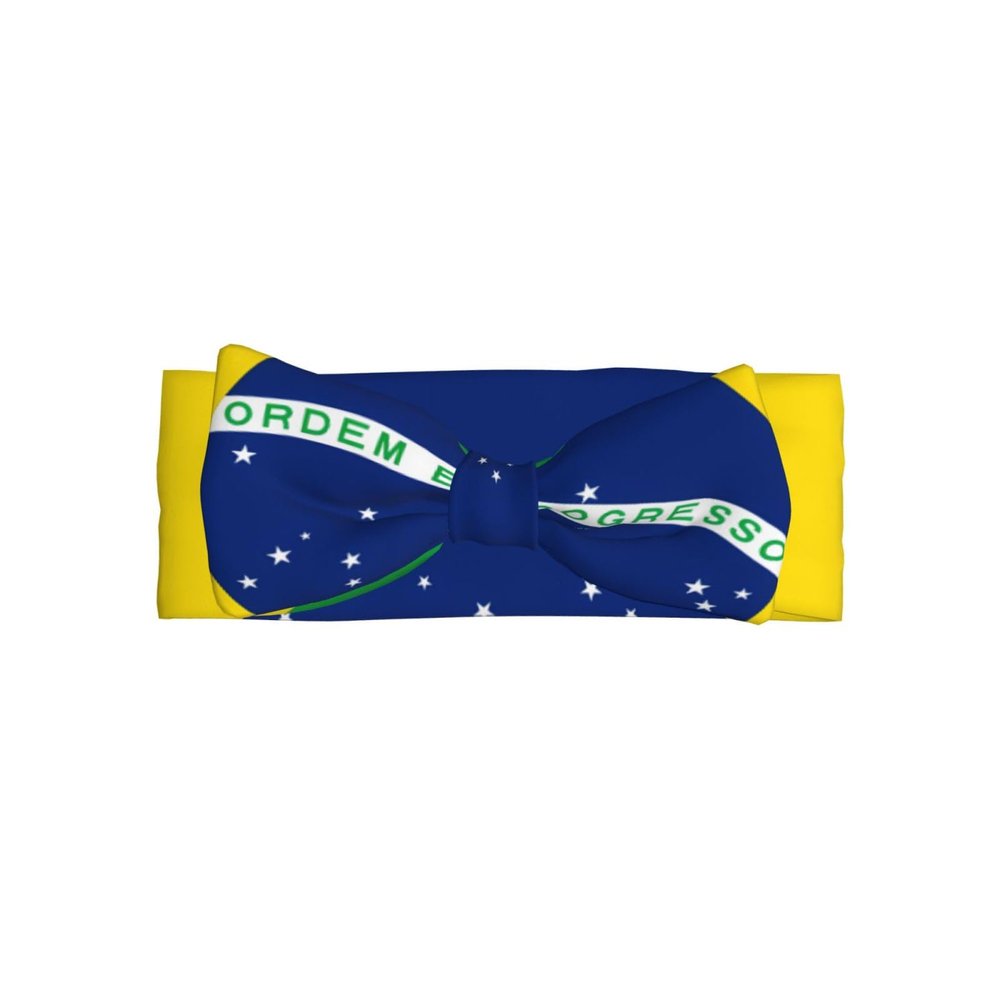 vghkeih Brazilian flag Baby Bow Headband for Girls 0-6 Months - Soft Stretchable Knit Headwrap for Newborn Infant Photography, Shower Gift