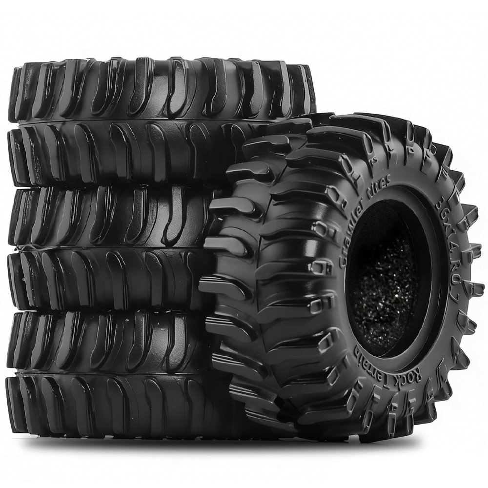 STMU 0.7" Cling On Crawler Tires OD 36 * 14mm For RC Axial SCX30 1/30 1/32 RC Crawler 0.7 Beadlock Wheels (Tires)