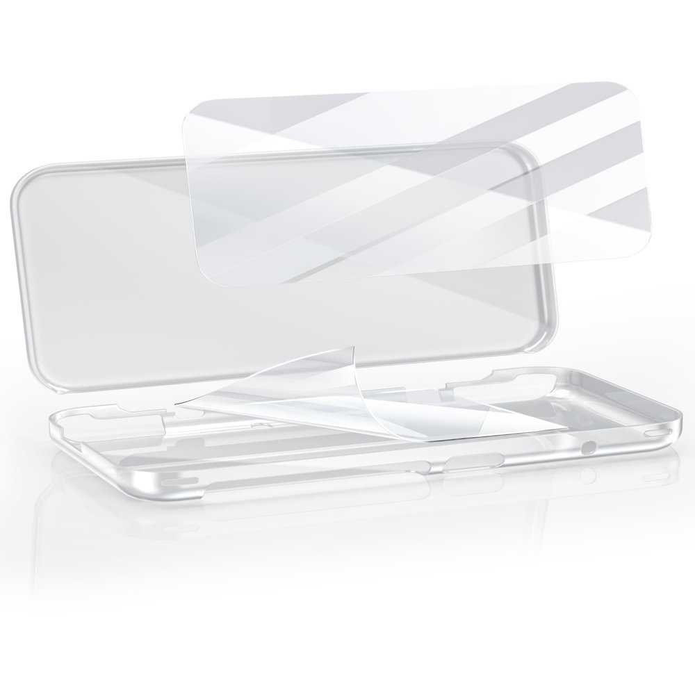 Clear Protective Case for New 2DS XL Split PC Hard Shell with Dual Screen Protectors & Installation Kit Transparent Two-Piece Cover, Designed for New 2DS XL Only (Not Tempered Glass Films)