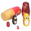 Rcniso 6pcs Russian Nesting Dolls Kit for Kids Wooden Cartoon Animal Pattern Ornament Festival Gifts view 1